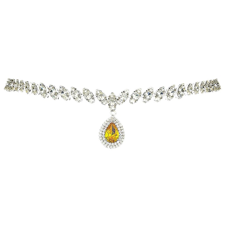 Colier placat cu Aur 18K si Diamante, Artemis Platinum & Yellow