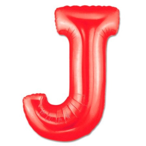Balon folie, litera J, Culoare Rosu, 41cm, 1 buc