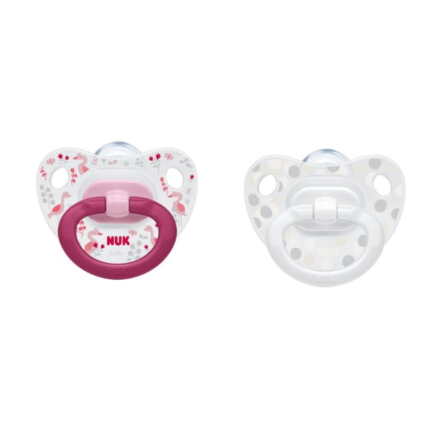 Set 2 suzete ortodontice din silicon 6-18 luni Nuk Happy Days 736203, Multicolor