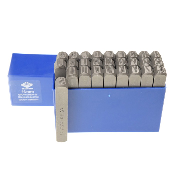 Set poansoane litere A-Z si &/27 pcs 16 mm S