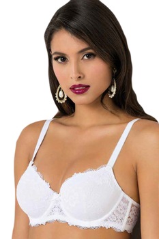 Sutien cu burete subtire si dantela cu sustinere pentru sanii mari, Colectie Lux Intimamoda 2454,, Alb Sutien cu burete subtire si dantela cu sustinere pentru sanii mari, Colectie Lux Intimamoda 2454,, Alb