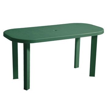 Masa fixa pentru gradina EVO Garden, plastic, ovala, verde, 6 persoane, 140 x 70 x 70 cm Masa fixa pentru gradina EVO Garden, plastic, ovala, verde, 6 persoane, 140 x 70 x 70 cm