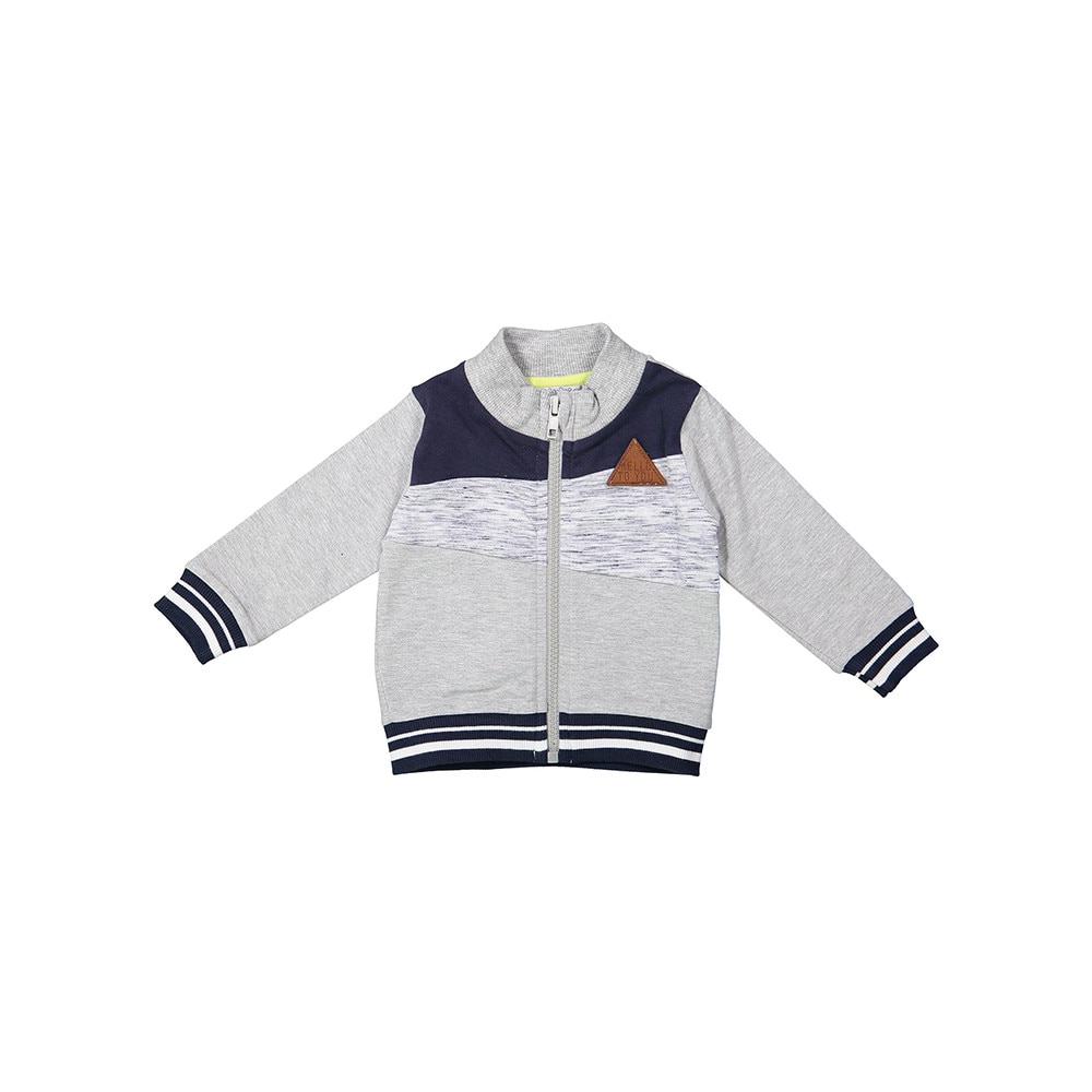 Hanorac baieti, Dirkje, cu fermoar, gri&bleumarin