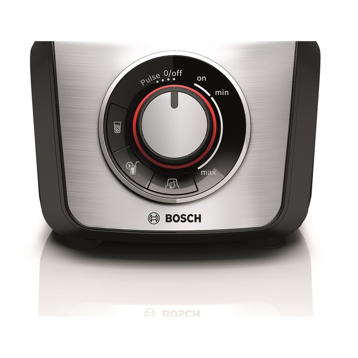 Blender Bosch MMB64G3M, 800 W, 2.3 l, Negru/Inox