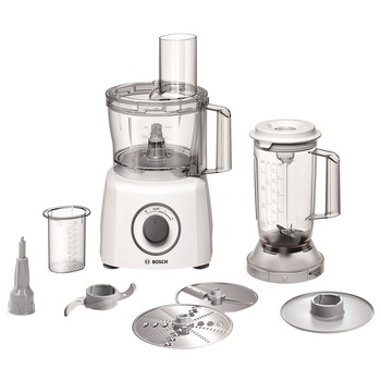 Robot de bucatarie Bosch MCM3200W, 800 W, bol 2.3 l, blender 1 l, 2 viteze, Alb/Gri Robot de bucatarie Bosch MCM3200W, 800 W, bol 2.3 l, blender 1 l, 2 viteze, Alb/Gri