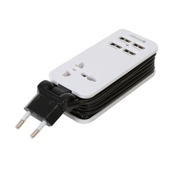 Incarcator portabil PLATINET PLCUSBT4BW, 4 USB, pentru calatorii, Alb Incarcator portabil PLATINET PLCUSBT4BW, 4 USB, pentru calatorii, Alb