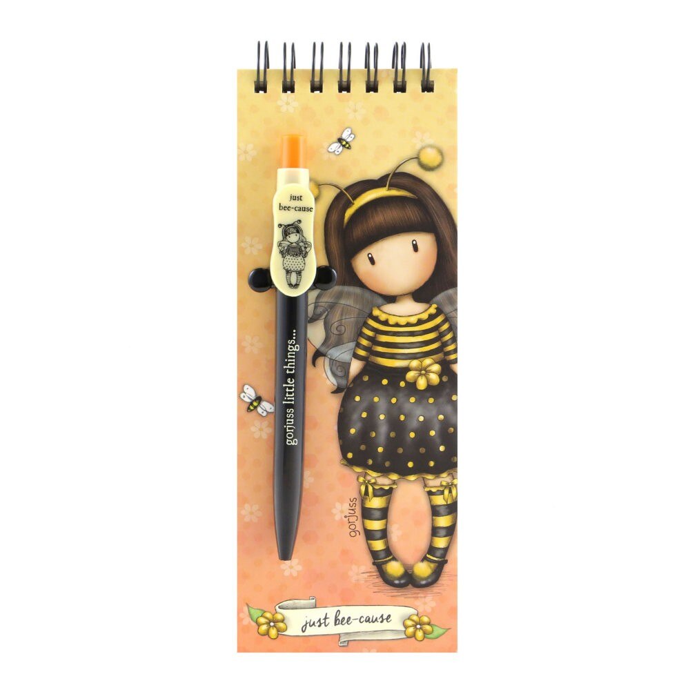 Carnet cu pix Gorjuss - Bee Loved, 19.5 x 7 cm