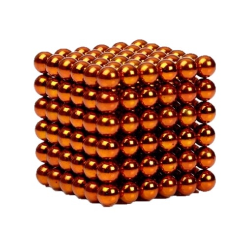 Bile Magnetice AntiStres Neocube, portocaliu, 5 mm, 216 piese - MagCub®, joc de indemanare