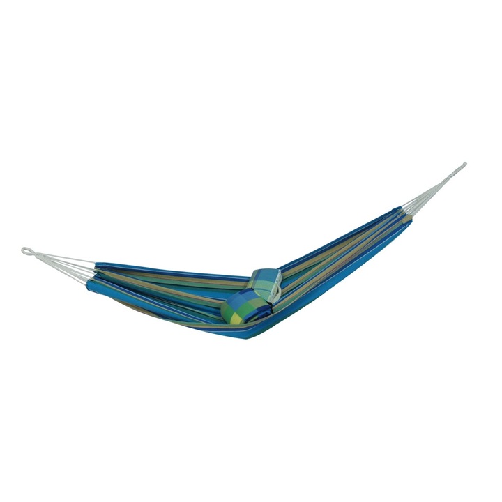 Хамак DacEnergy©, Изработен От Полиестер И Памук, 200 x 100 См, Поддържано Тегло 110 Кг, Син На Райета