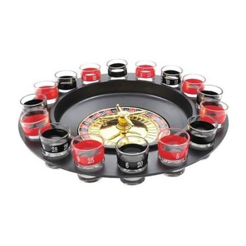 Joc Ruleta NovaLine NL004 cu shot-uri, diametru de 29 cm cu 16 pahare sticla Joc Ruleta NovaLine NL004 cu shot-uri, diametru de 29 cm cu 16 pahare sticla