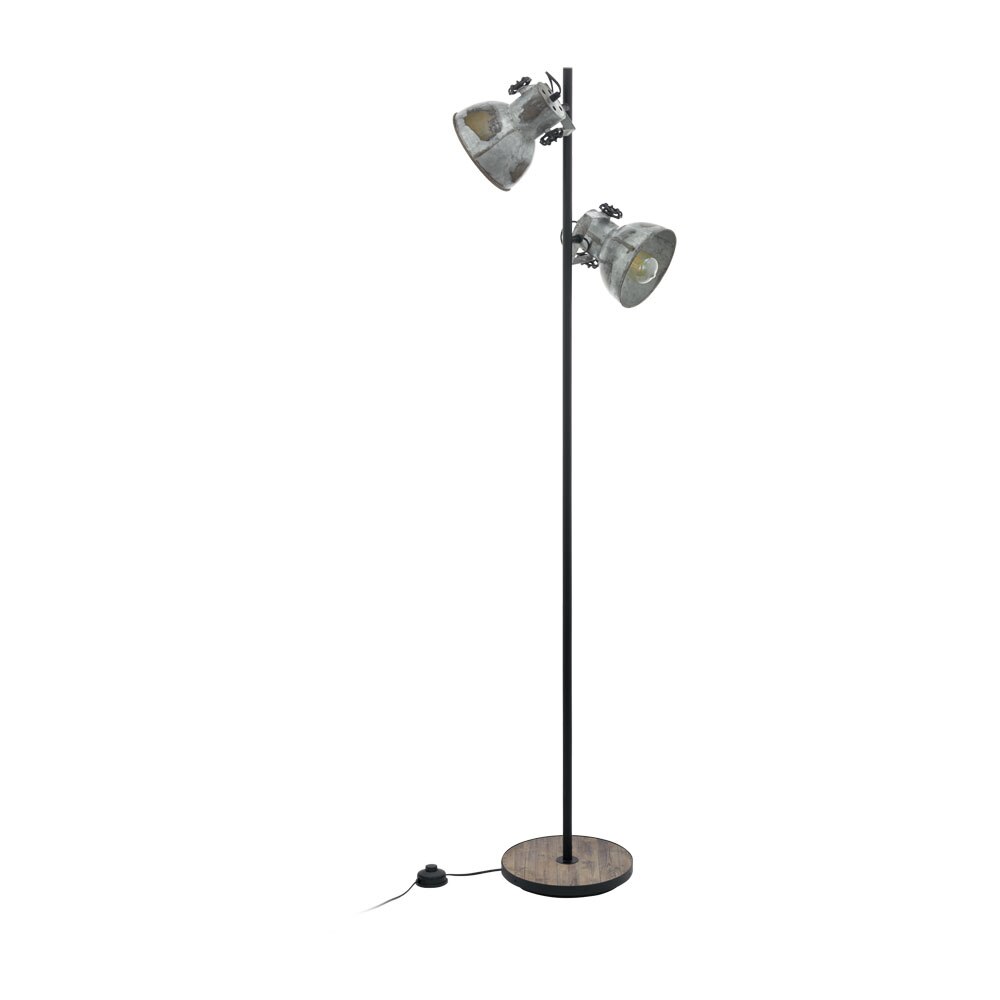 Lampadar BARNSTAPLE, 49722, E27, 2X40W, Lemn, Otel, Maro patinat, Negru, I 1580, lase: Ø 270