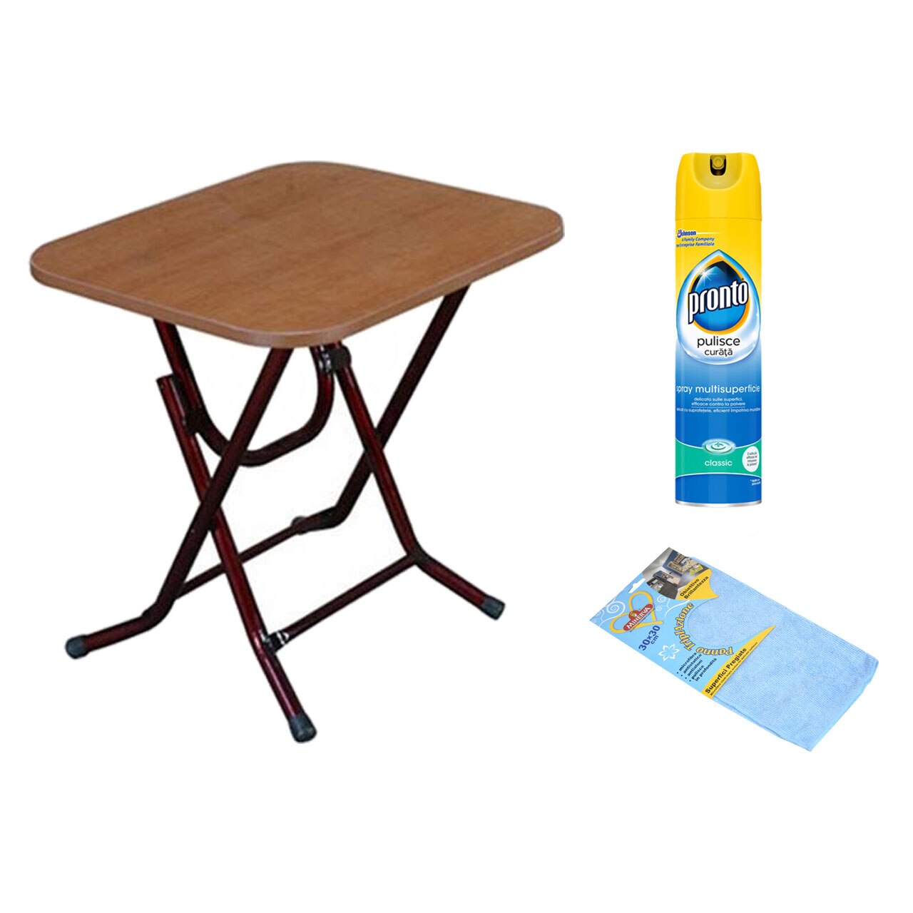 Pachet (3 produse) Masa plianta 70x120 cm, Spray Pronto si laveta microfibre