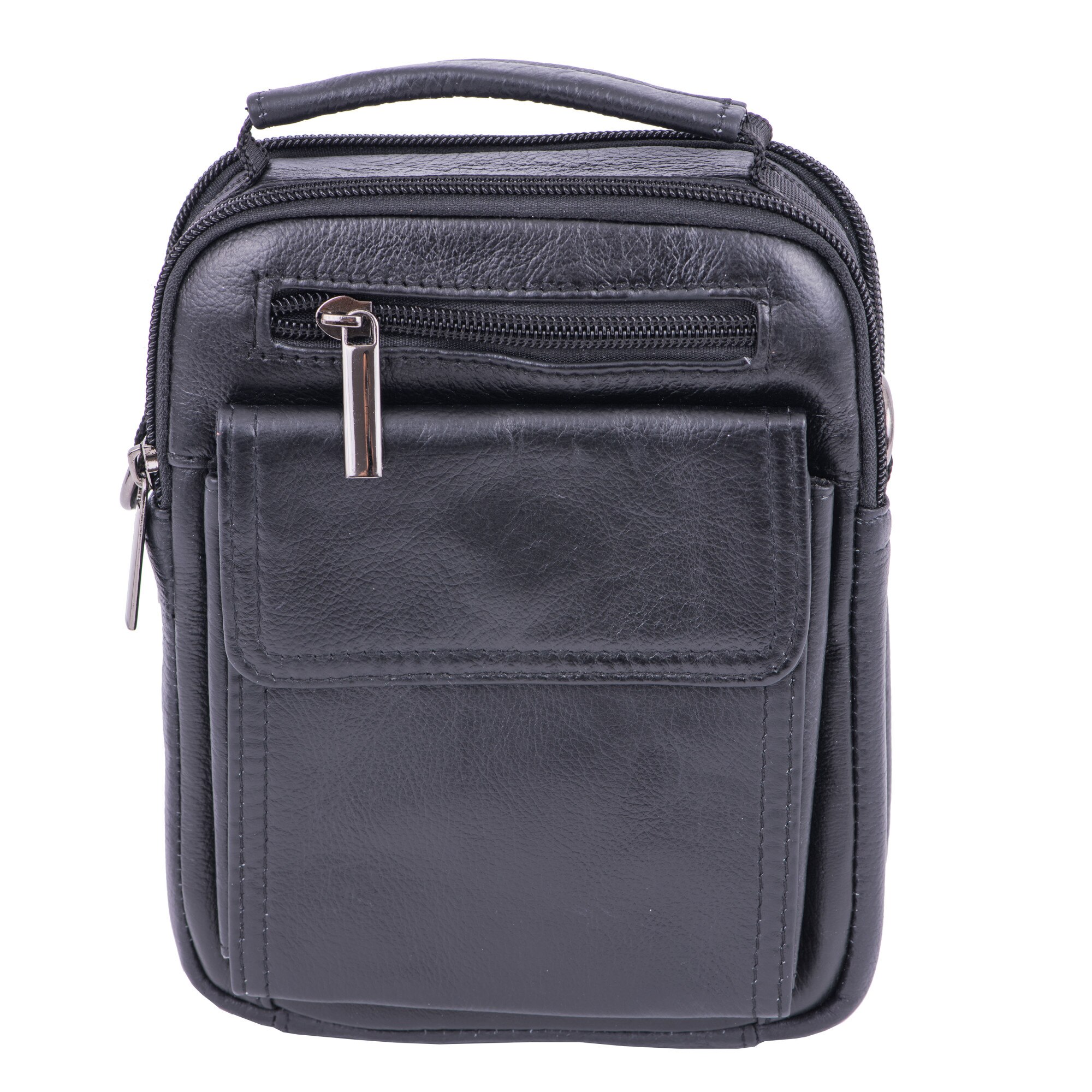 Geanta piele barbati,Toro Nero, smooth carrier black