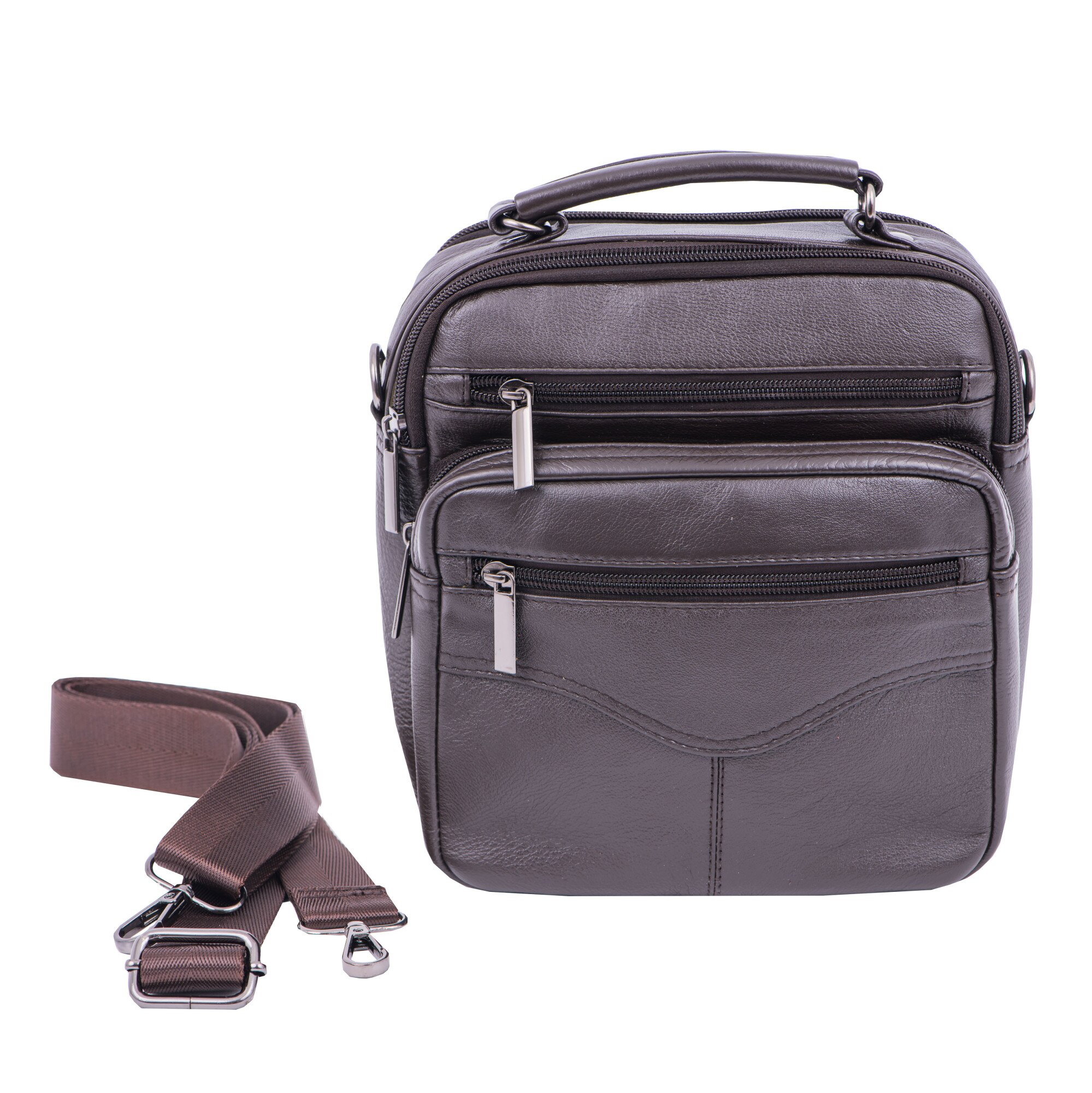 Geanta piele barbati,Toro Nero, wide pro brown