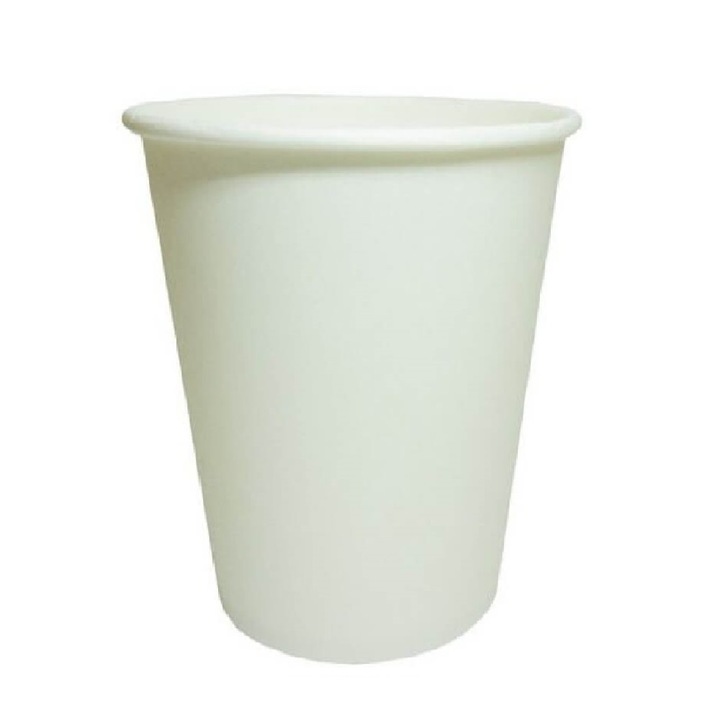 Pahare Carton Premium 8 Oz, 236 ml, 50 Buc/Set, Culoare Alba