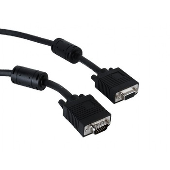 Cablu prelungitor VGA tata la VGA mama, dubluecranat, 3m Cablu prelungitor VGA tata la VGA mama, dubluecranat, 3m