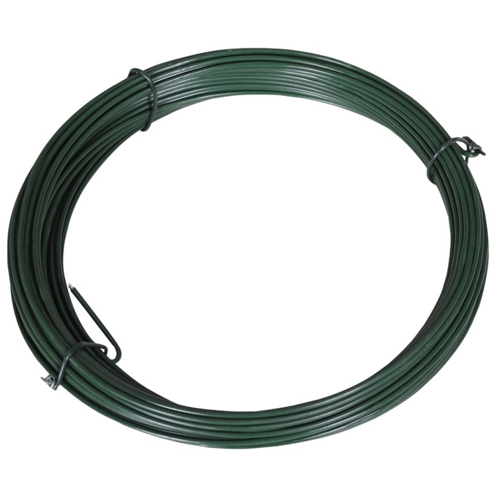 Fir de tensionare pentru gard vidaXL, 25 m, 1,4/2 mm, otel, verde 0.38 kg 140368