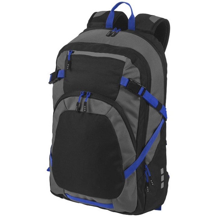 Rucsac Laptop, Everestus, MN, 14 inch, 600D poliester si 600D ripstop poliester, negru, gri, saculet si eticheta bagaj incluse