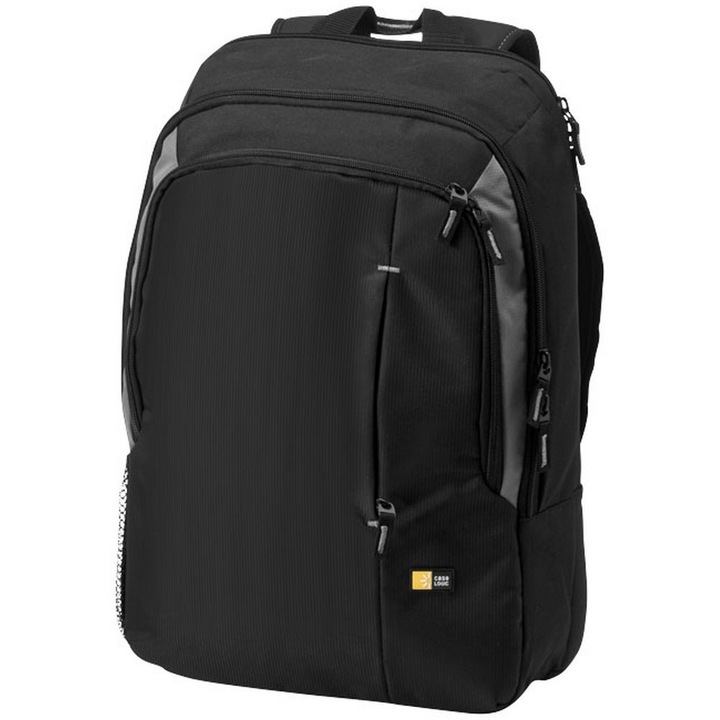 Rucsac Laptop, Case Logic by AleXer, RO, 17 inch, 400D nylon, negru, breloc inclus din piele ecologica si metal