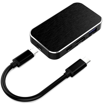 HUB 5 in 1 USB 3.1 Type-C la HDMI 4K@60Hz, 3 x USB 3.0, 1 x USB3.1 pana la 5 Gbps, HOPE R HUB 5 in 1 USB 3.1 Type-C la HDMI 4K@60Hz, 3 x USB 3.0, 1 x USB3.1 pana la 5 Gbps, HOPE R