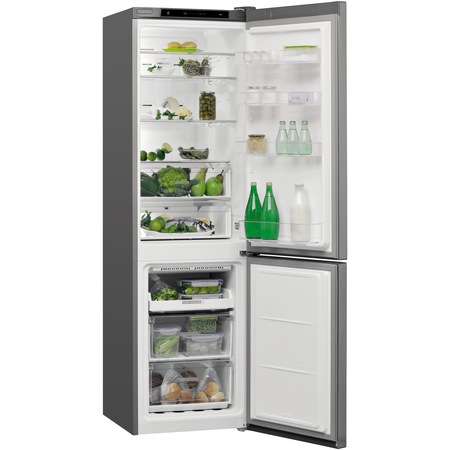Combina frigorifica Whirlpool W7 911I OX, 371 l, Clasa F, Total No Frost, 6th Sense, Display Electronic Interior, H 201 cm, Inox