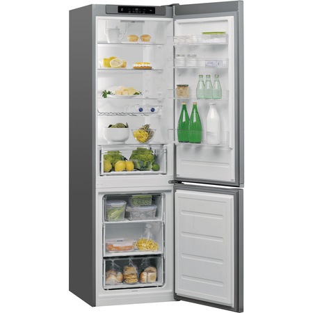 Combina frigorifica Whirlpool W5 921C OX H, 371 l, Clasa A++, 6th Sense, Display Electronic Interior, H 201 cm, Inox