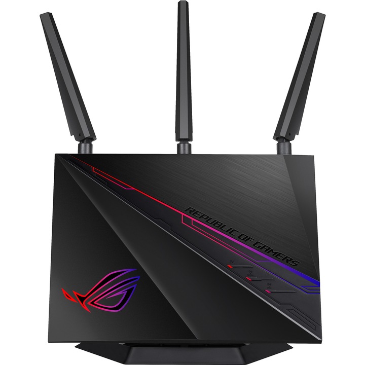 Рутер Gaming ASUS ROG Rapture GT-AC2900 WiFi Gaming Router, NVIDIA GeForce NOW Recommended, Triple Level Game Acceleration, Easy Port Forwarding, AiMesh WiFi System, Life-time Free Network Security
