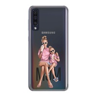 Husa telefon Samsung Galaxy A50, pentru cele mai bune prietene, mama si fiica, Transparent