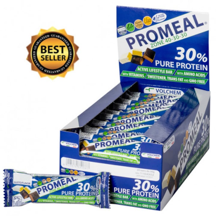 Протеинов бар VOLCHEM Promeal Zone 40-30-30 кутия с 24 бара от 60 g.
