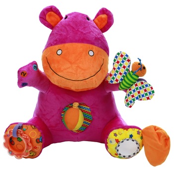 Jucarie plus cu activitati M-Toys - Hipopotam, 30 cm Jucarie plus cu activitati M-Toys - Hipopotam, 30 cm