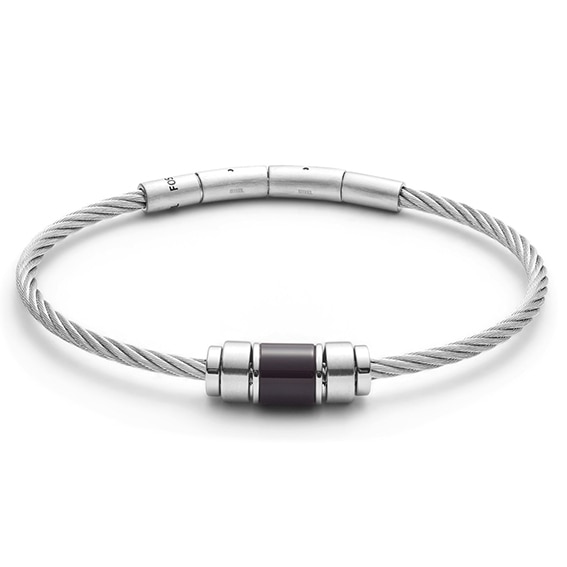 Bratara Fossil Men's Dress JF02925040, Argintiu, Negru