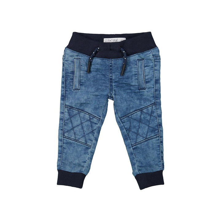 Blugi baieti, Dirkje, cu snur, albastru, Albastru, 98 CM