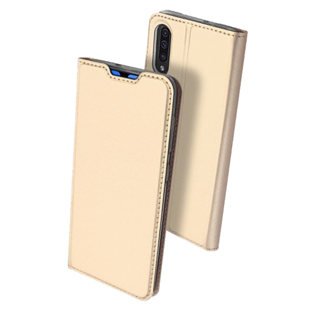 Husa Carte Dux Ducis Anti Amprenta pentru Samsung Galaxy A70, Auriu