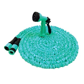 Furtun de gradina, expandabil, pentru apa, 19 mm, rola 10 m + conectori + pistol de stropit, culoare verde Furtun de gradina, expandabil, pentru apa, 19 mm, rola 10 m + conectori + pistol de stropit, culoare verde