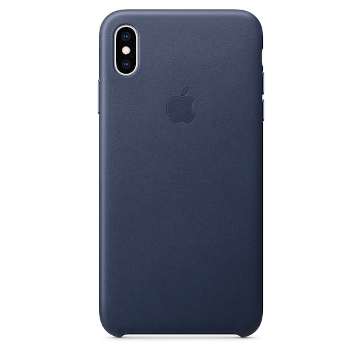 Гръб Omni Leather Case за iPhone XS Max, Тъмно син
