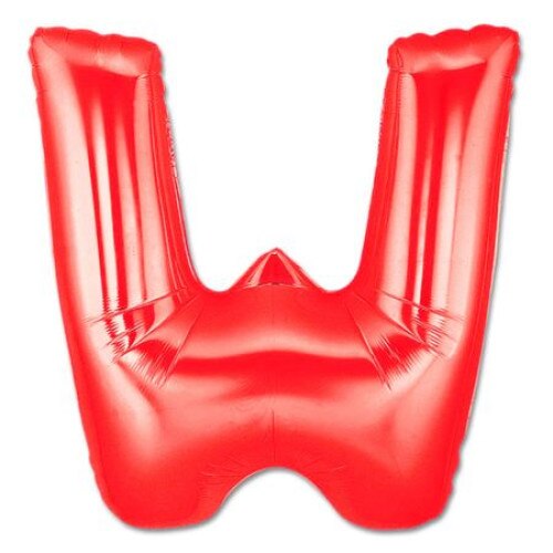 Balon folie, litera W , Culoare Rosu, 41cm, 1 buc