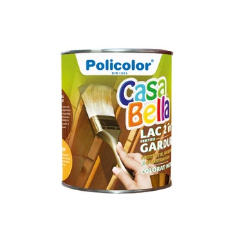Lac pentru lemn Policolor Casabella, Stejar inchis, interior / exterior,2.5 L Lac pentru lemn Policolor Casabella, Stejar inchis, interior / exterior,2.5 L