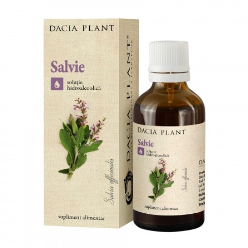 Tinctura Salvie recomandata pentru functionarea normala a sistemului digestiv, 50 ml, Dacia Plant
