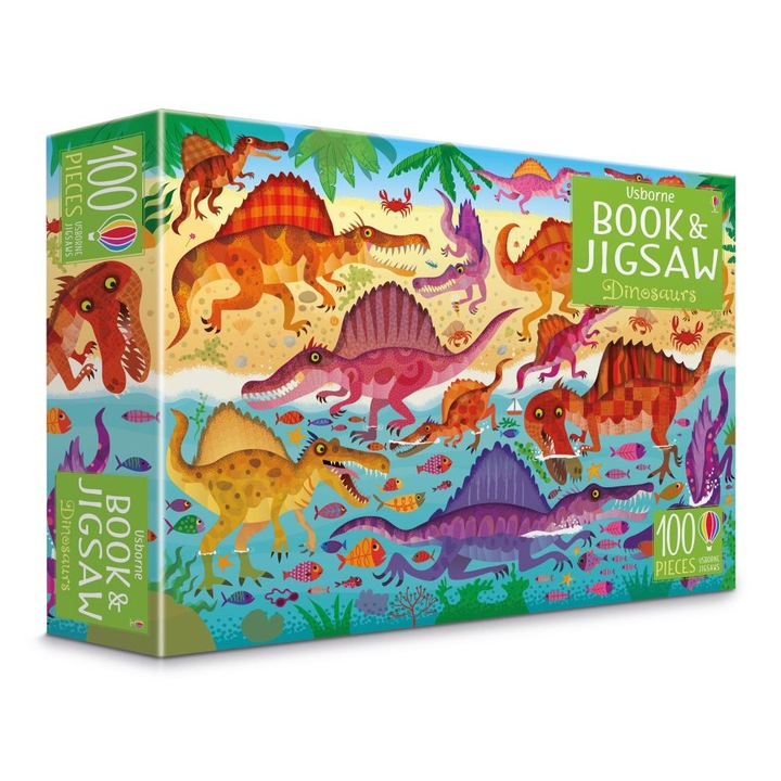 Rejtvénykészlet "Dinosauruszok rejtvénykönyv és kirakós játék", Sam Smith, 5++, Usborne