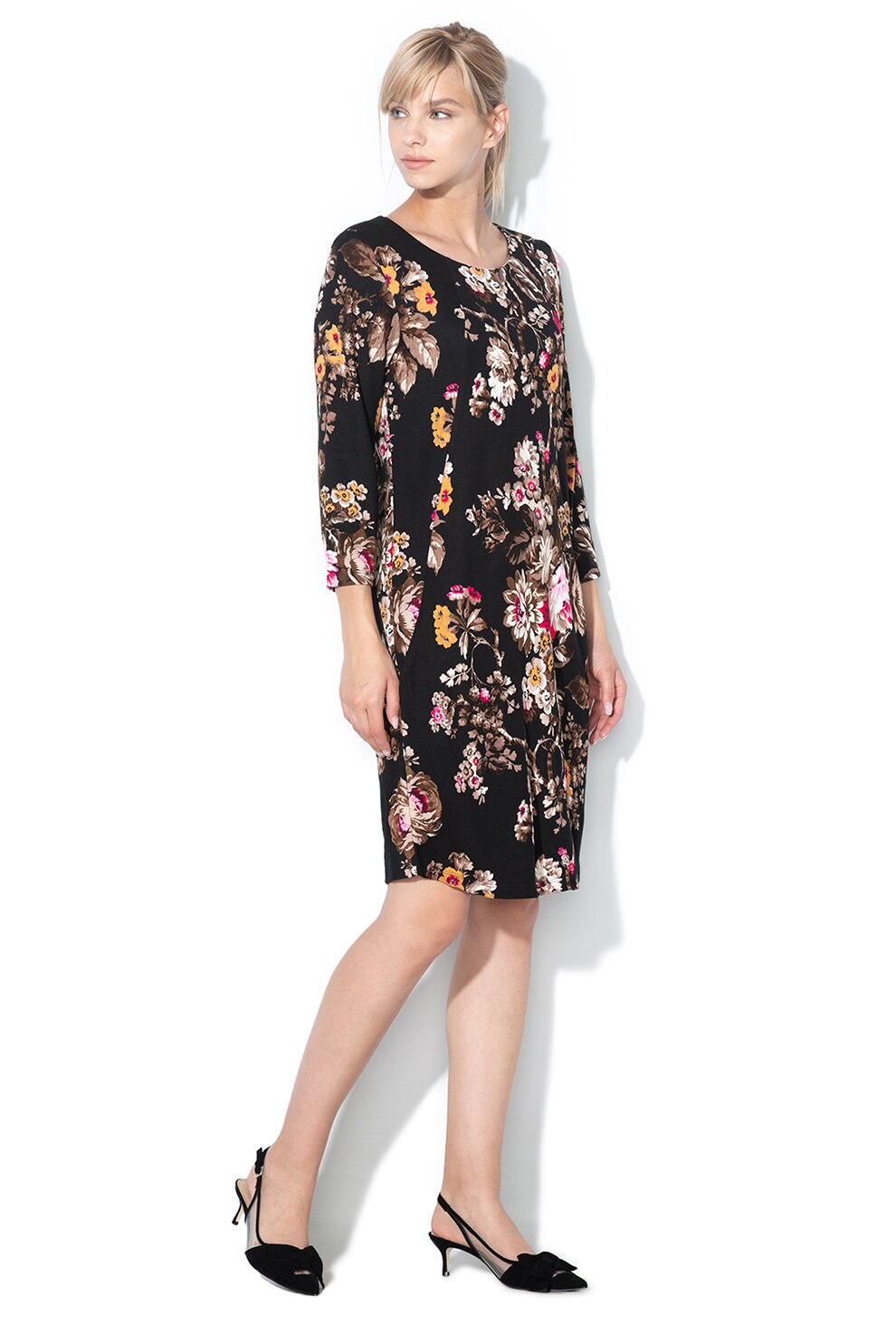 Liu Jo, Rochie dreapta din jerseu cu imprimeu floral, Multicolora, S