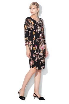 Liu Jo, Rochie dreapta din jerseu cu imprimeu floral, Multicolora, S Liu Jo, Rochie dreapta din jerseu cu imprimeu floral, Multicolora, S