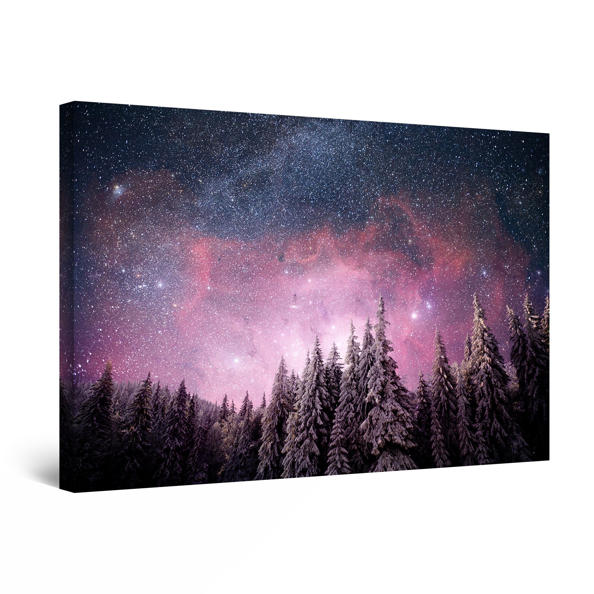 Tablou DualView Startonight Cer Instelat peste Padure, luminos in intuneric, 30 cm x 20 cm