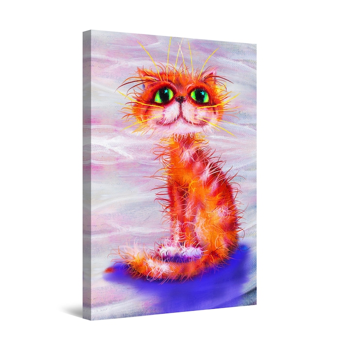 Startonight DualView Festmény Orange Thomas Cat for Children Room, Világít a Sötétben, 30 cm x 20 cm