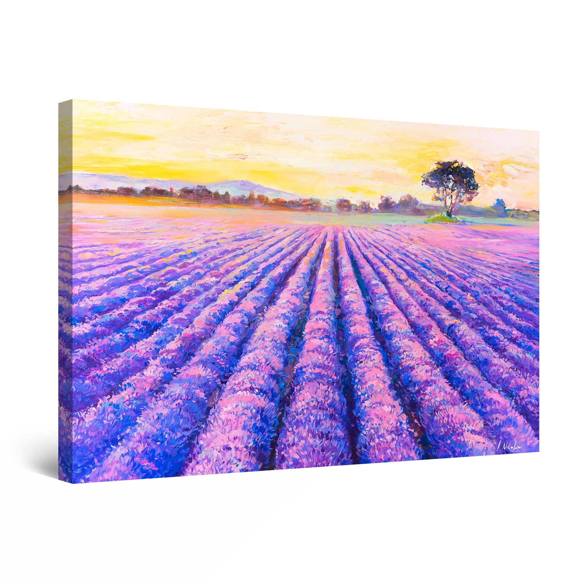 Tablou DualView Startonight Camp de Lavanda, luminos in intuneric, 30 cm x 20 cm