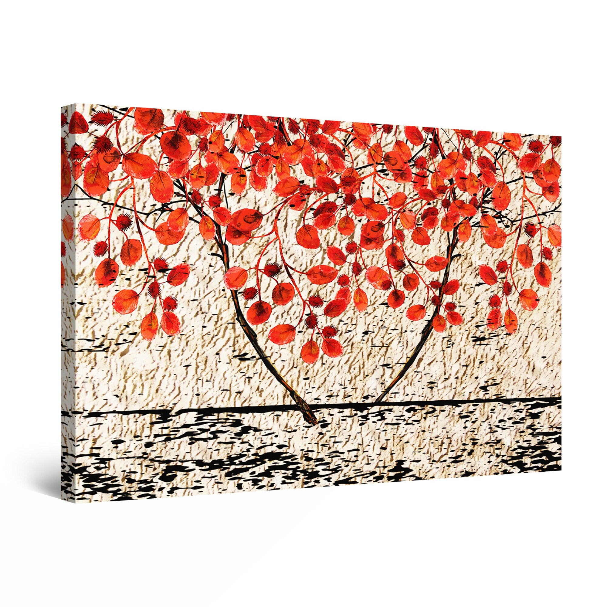 Tablou DualView Startonight Frunze Rosiatice, luminos in intuneric, 120 cm x 80 cm