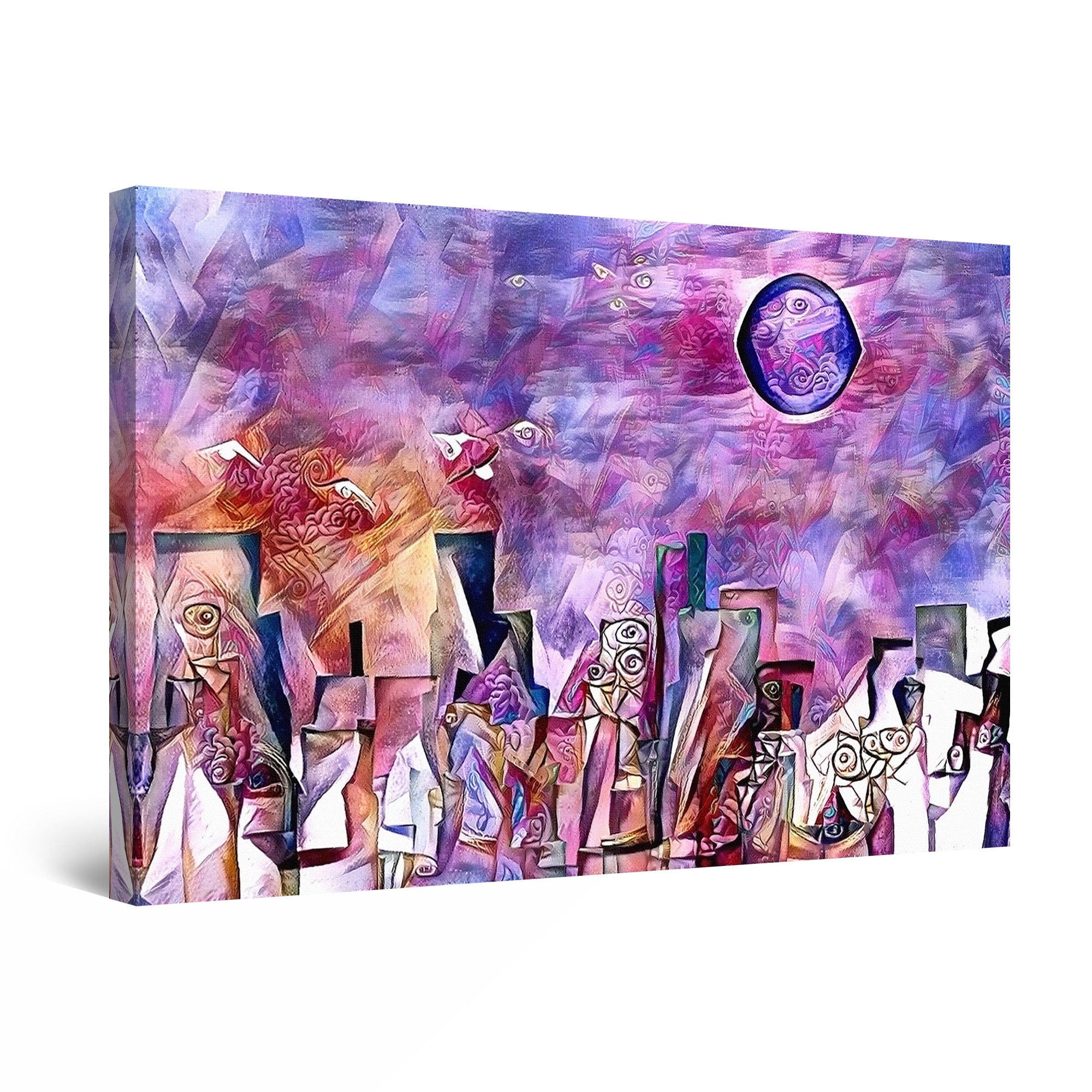 Tablou DualView Startonight Orasul Abstract, luminos in intuneric, 90 cm x 60 cm