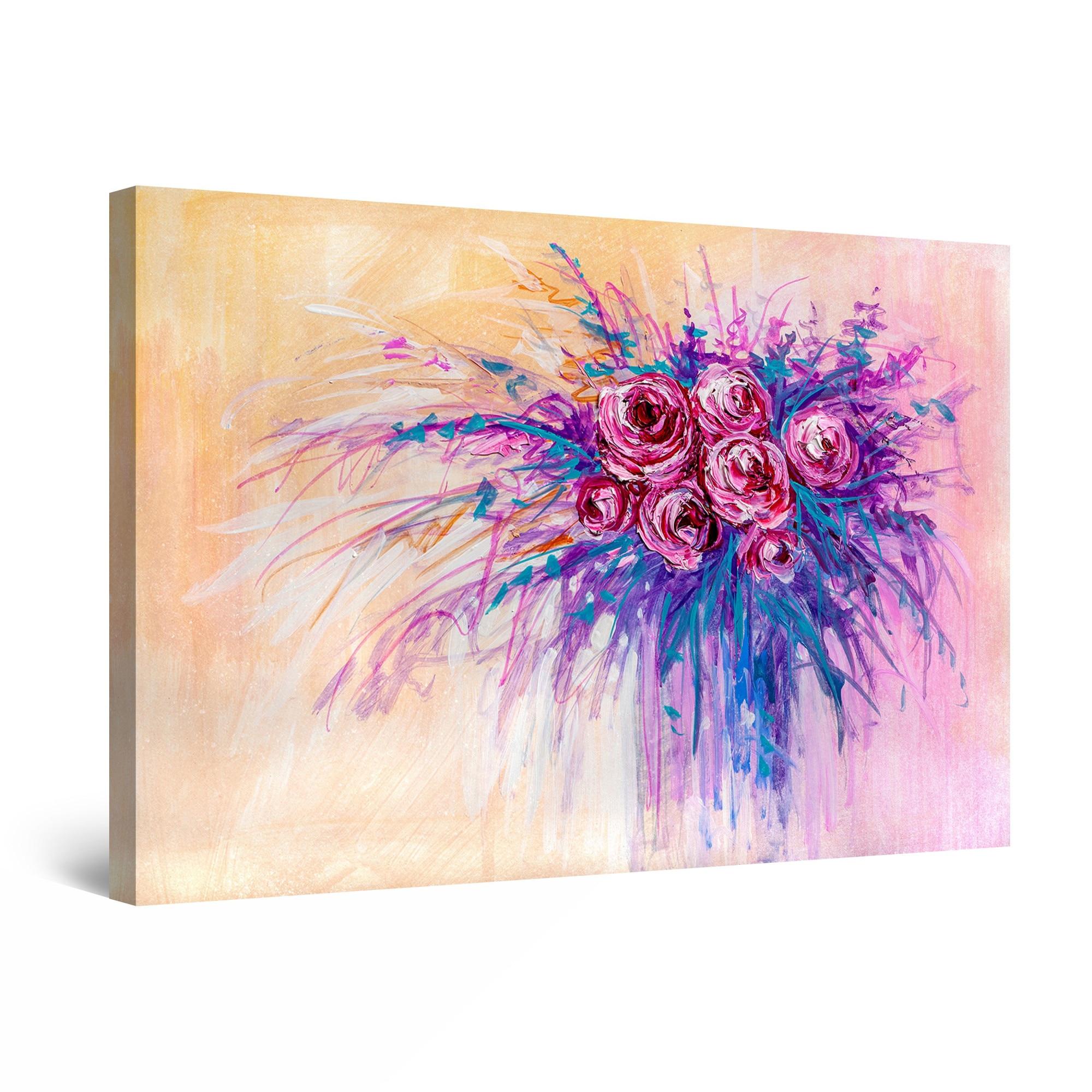 Tablou DualView Startonight Bujori in Vaza, luminos in intuneric, 60 cm x 40 cm