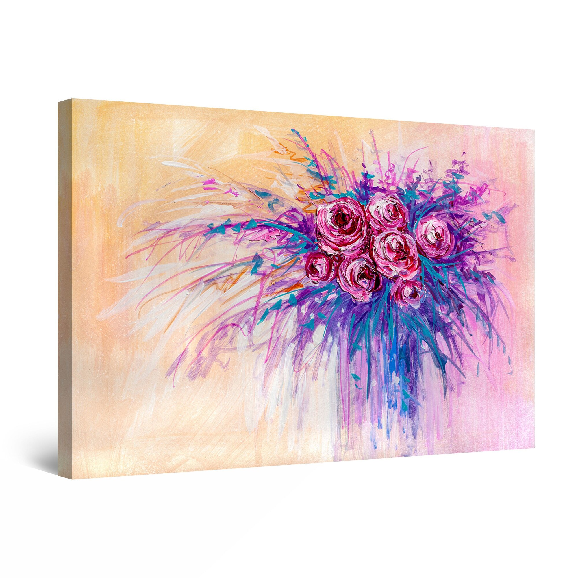 Tablou DualView Startonight Bujori in Vaza, luminos in intuneric, 30 cm x 20 cm