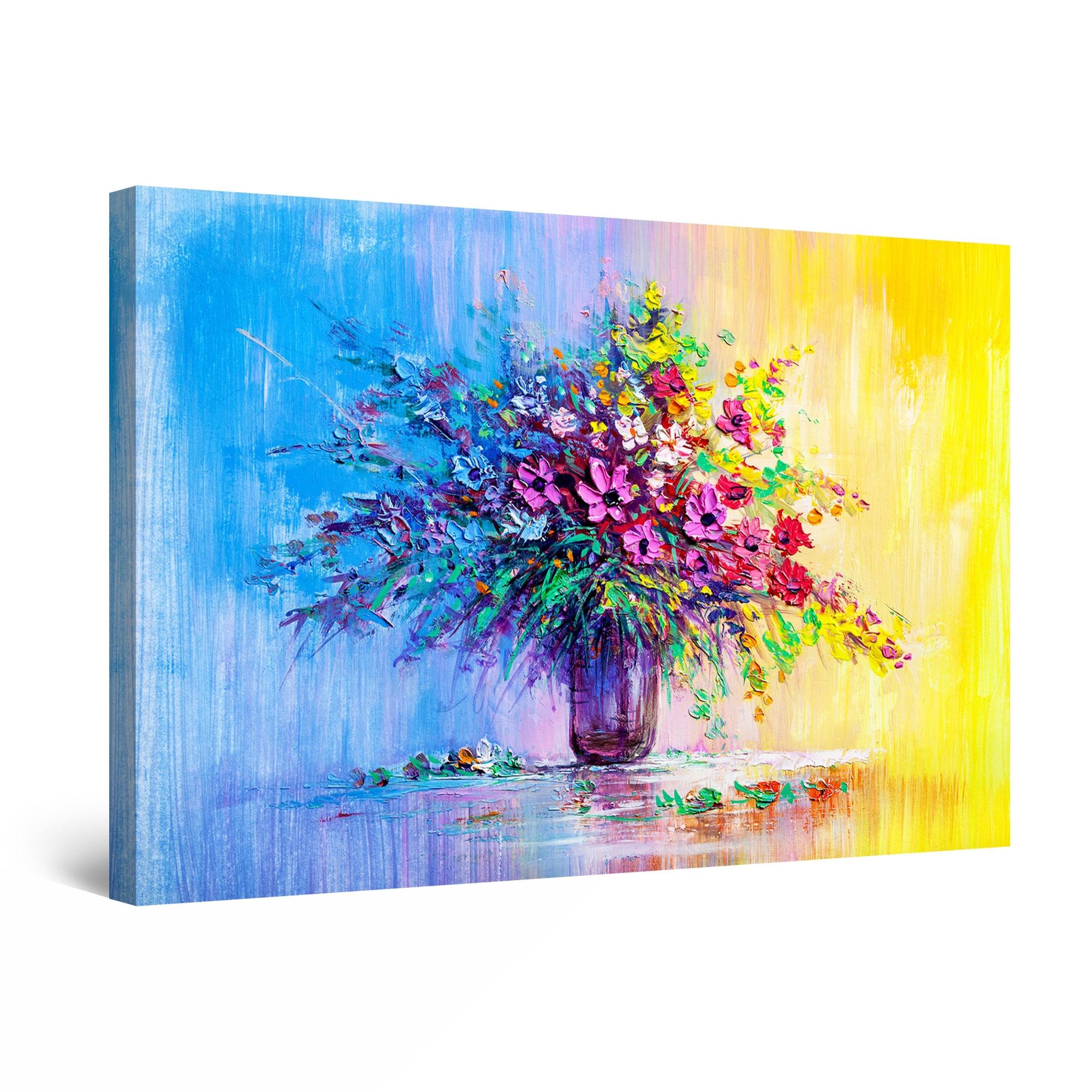 Tablou DualView Startonight Vaza cu Flori Colorate, luminos in intuneric, 120 cm x 80 cm