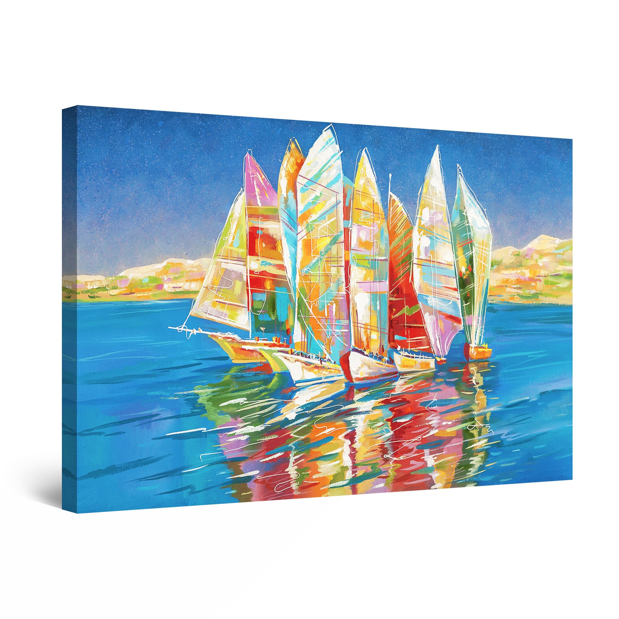 Tablou DualView Startonight Barci Colorate, luminos in intuneric, 60 cm x 40 cm